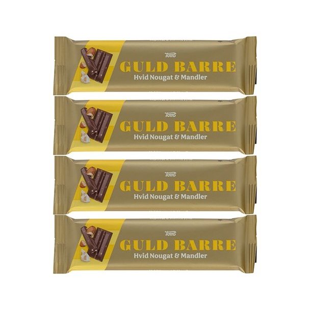 Guld Barre Hvid Nougat med Mandler 4x45g